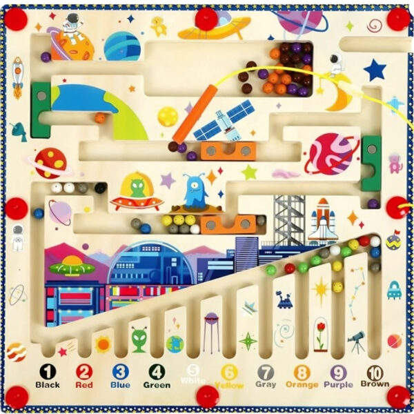 Laberinto magnético de color y números Montessori Espacio