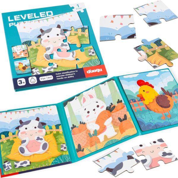 Libro Rompecabezas Magnéticos 3 En 1 Tema Animales De Granja